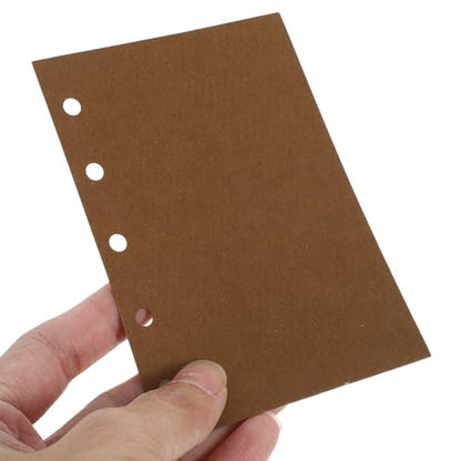 SHERCHPRY A7 Planner Refill Paper 5-hole Loose Leaf Notebook Inserts 74x105mm 300 Sheets Coffee Vintage Blank Notepad Refill for Ring Binder Organizers
