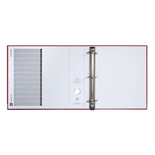 3-Ring Premium Binder - Brick Red, 3" Spine, by Bindertek | 525 Sheet Capacity, 2" D-Rings, Linen-Textured Covers, Steel Reinforced Edges, Spine Label Included - color: Brick Red, size: 3" Spine