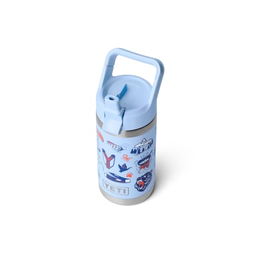 YETI Rambler Jr. 12 oz Kids Bottle, with Straw Cap - color: Big Sky Summer Camp