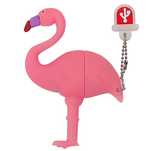 32GB USB Flash Drive Cute Flamingo Pattern with Lanyard, BorlterClamp Pen Drive Memory Stick Thumb Drive for Family and Friends - color: flamingo, size: 32GB