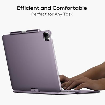 edaiser Swivel Keyboard Case iPad Air/Pro 13" & Pro 12.9" 3rd-6th Purple | 360° Rotatable Cover, Pencil Holder, Trackpad | Backlit |for iPad Air 13" (M2/M3/M4), Pro 13" M4 M5, Pro 12.9" (3rd-6th Gen) - color: Metallic Purple, size: iPad Pro/Air (12.9"/13"