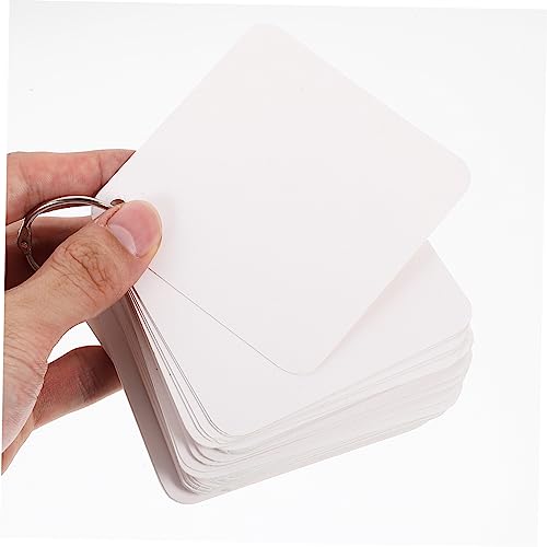 200pcs Blank Flash Cards Index Notecards Metal Binder Ring for Home School Classroom Boys and Girls - size: 9.8X9.8X0.01CM