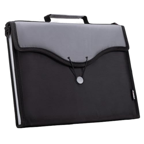 Case-it 13-Pocket Accordian File Organizer with Handle and Shoulder Strap, Expanding File Folder, Document File Organizer, EFF-30-JBK - color: Jet Black, size: 1 Pack