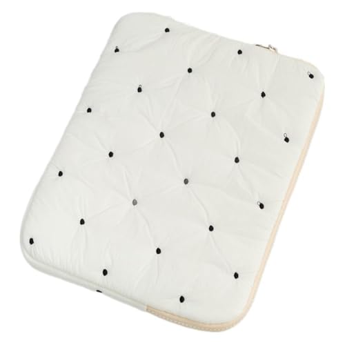 13 Inch Laptop Sleeve, Slim Polka Dot Laptop Case with Zipper, Portable Protective Sleeve for Notebook for Women Men - color: Black-Dot