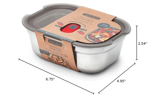 BLACK + BLUM Lunch Box - Meal Prep Containers Reusable for Picnic & Camping - Microwavable Stainless Steel Lunch & Dinner Food Storage Box with Leak Proof Lid - Dishwasher & Oven Safe - Small - 600ml | Leak Proof & Airtight, Durable & Reusable, Stackable