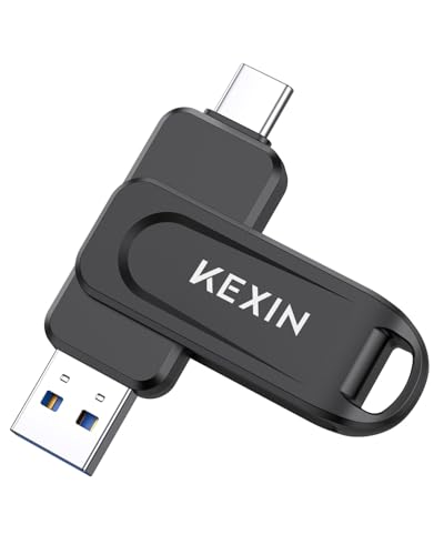 KEXIN USB C Flash Drive 512GB Thumb Drive 100MB/s Swivel Dual USB Drive 3.0 USB-A & Type-C Jump Drive for Smartphone Tablet iPhone 15/16 Car Game Console, 512GB Black - color: Black, size: 512G