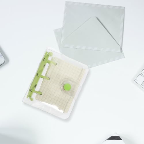HOMSFOU Mini Binder Loose-leaf Notebook with Cover, 3-ring Small Notepad for Students, Creative Mini Scrapbook for Note Taking and School Use