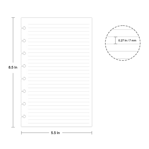 Junior Size Refills Paper, A5 Loose Leaf Paper for TUL Custom Note-Taking System Discbound Notebook Planner Inserts, White, Total 300 Sheets/600 Pages, College Ruled, 5.5 X 8.5 Inch - size: 300 Sheets
