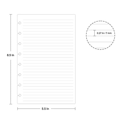Junior Size Refills Paper, A5 Loose Leaf Paper for TUL Custom Note-Taking System Discbound Notebook Planner Inserts, White, Total 300 Sheets/600 Pages, College Ruled, 5.5 X 8.5 Inch - size: 300 Sheets