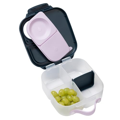 b.box Mini Lunch Box Kids | 4.25 Cup Leak Proof Bento Box for Kids Ages 3+ | 3 Compartment Snack Containers, School Lunch Container, Dishwasher Safe, BPA-Free, PFAS-Free - Indigo Rose - color: Indigo Rose, size: 1-pack