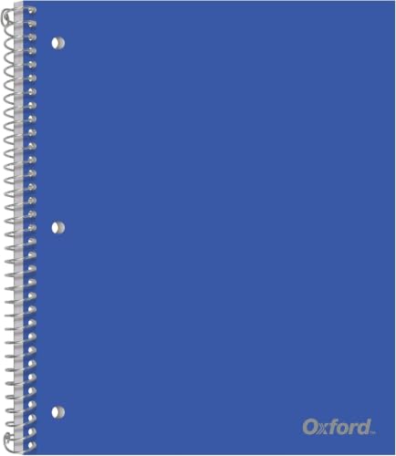 Oxford 1-Subject Poly Notebook, 8.5 x 11 inches, 3-Hole Punch, College Rule, 100 Sheets Per Journal, Durable Poly Storage Pocket, Colors May Vary (10590) (Pack of 12) - size: (Pack of 12)