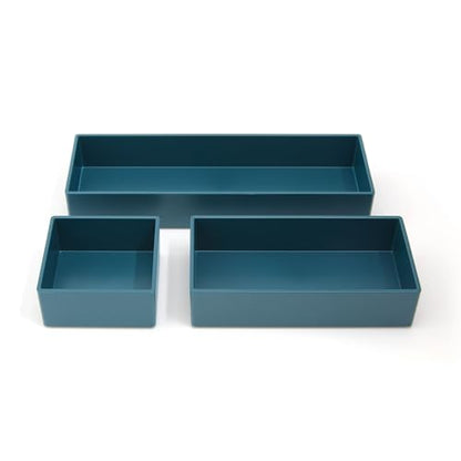 TRU RED Plastic Drawer Organizer Set, 3‑Piece, 9/Carton – Modular Desk & Drawer Storage for Office Supplies