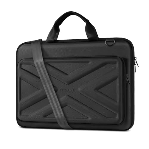 MOSISO Laptop Bag for Men,15-16 inch Computer Bag Compatible with MacBook Air 15 inch/Pro 16 inch, HP, Dell, Lenovo, Asus, Acer, Hard Shell Laptop Case with Front Pocket&Shoulder Strap, Black - color: Black, size: 16 inch