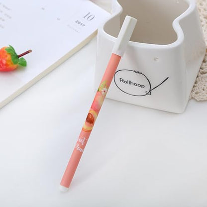 6pc-0.5mm Creative Peach Neutral Pen Full Needle Black Quick Drying Neutral Pen-Style mix hair