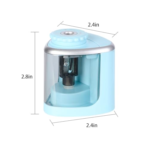 1PCS Pencil Sharpener Battery Operated, Quick Sharpening, Suitable for NO.2/Color Pencils(6-9 mm) Portable Electric Pencil Sharpener(Blue) - color: Blue