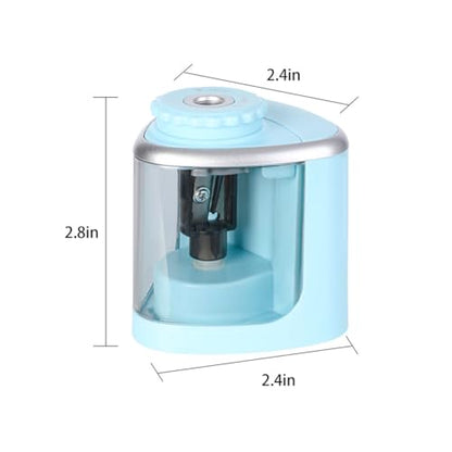 1PCS Pencil Sharpener Battery Operated, Quick Sharpening, Suitable for NO.2/Color Pencils(6-9 mm) Portable Electric Pencil Sharpener(Blue) - color: Blue