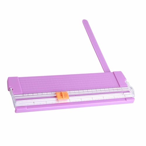 Paper Cutter Efficient Light Duty Mini Folding Trimmer Clear Scale for Scrapbook Supplies Craft Paper Trimmer for Cardstock, 5 Color Options (Purple) - color: Purple