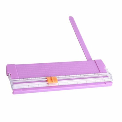 Paper Cutter Efficient Light Duty Mini Folding Trimmer Clear Scale for Scrapbook Supplies Craft Paper Trimmer for Cardstock, 5 Color Options (Purple) - color: Purple