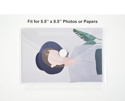 Plastic 3 Ring Binder Pockets Clear Pouches for 5.5’’ x 8.5’’ Paper Folder Organizer Hook Loop Closure 10 Pack - color: 10 Pack
