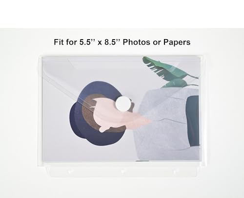 Plastic 3 Ring Binder Pockets Clear Pouches for 5.5’’ x 8.5’’ Paper Folder Organizer Hook Loop Closure 20 Pack - color: 20 Pack