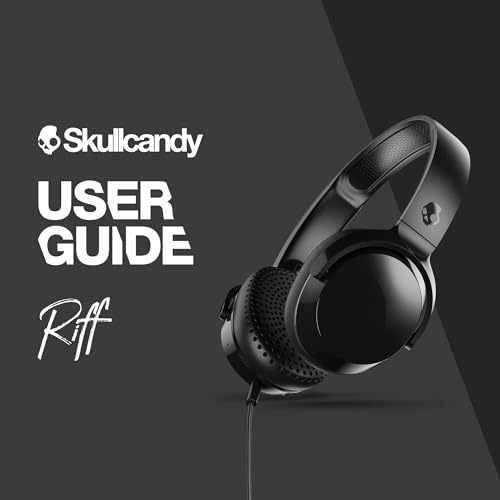 Skullcandy Riff On-Ear Wired Headphones, Convenient for Travel with 3.5mm AUX Plug, Built-in Microphone, Foldable Lightweight Comfortable Design, Durable Headband, Reliable Simplicity - Black - color: True Black, style: Riff