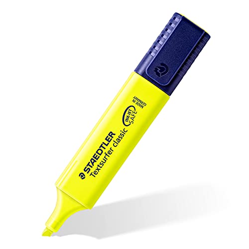 STAEDTLER Textsurfer Classic Highlighters - 4 Colors Rainbow Set with Stand, Ultra-Soft Chisel Tip, Fast-Drying Ink, Large Reservoir for Extended Use
