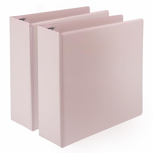 Samsill Plant-Based 3 Inch Durable D-Ring, View Binder, Eco-Friendly, USDA Certified Biobased, 2 Count,Pack of 1, Rose - color: Rose, size: 3-Inch, style: 2 Pack