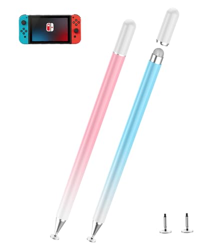 Stylus Pen for Touchscreen, Kenkor 2 in 1 Active iPad Pencil High Sensitivity & Precision, Stylus Pen for Nintendo Switch 2/iPhone/iPad/Samsung/Galaxy/Huawei/Surface, All Touch Screens - Pink+ Blue - color: Pink+Blue