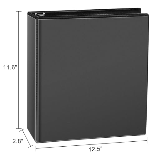 CIXILDTS 2 Inch 3 Ring Binders, Slant D Ring Binder Fit US Letter Size Paper, 2" View Binder with 2 Pocekts, 6 Packs, Black - color: Black, size: 2", style: 6-Pack