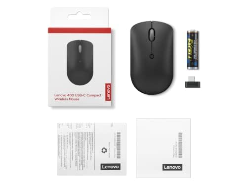 Lenovo 400 USB-C Compact Wireless Mouse, Black - color: Black