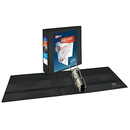 Avery Heavy-Duty View 3 Ring Binder,3 Inch One Touch Slant Rings,3.5" Spine,1 Black Binder (79100),(Pack of 4) - size: One Size (Pack of 4)