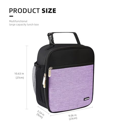 Lovoeo Lunch box Lunch bag for men women Insulated Lunchbox Lunch bags for Work Picnic Travel (Thicken light purple) - color: Thicken light purple