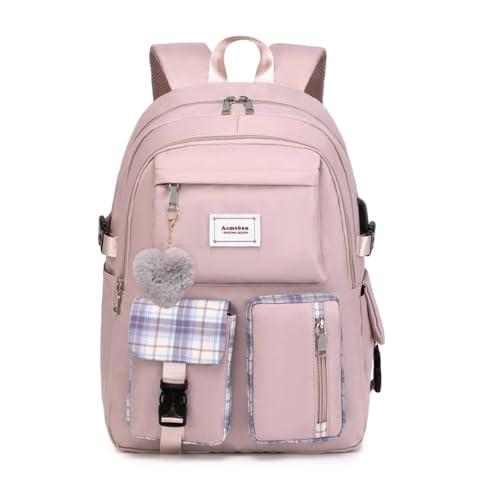Acmebon Girl Roomy Fashion Laptop Backpack Set Casual Daypack Set for Women Purple - color: Purple