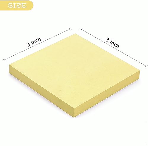Early Buy Sticky Notes 3x3 Self-Stick Notes Yellow Color 6 Pads, 100 Sheets/Pad (Yellow) - color: Yellow