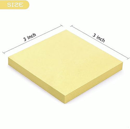 Early Buy Sticky Notes 3x3 Self-Stick Notes Yellow Color 6 Pads, 100 Sheets/Pad (Yellow) - color: Yellow
