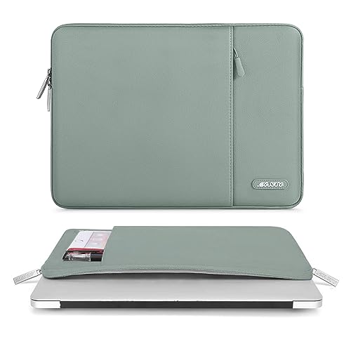 MOSISO Laptop Case 13.3 inch, 13-13.3 inch Laptop Sleeve Compatible with MacBook Air/Pro 13/Pro 14 M5 M4 M3 M2 M1, HP Dell ASUS Lenovo,Polyester Vertical Computer Sleeve Bag with Pocket, Antique Green - color: Antique Green, size: 13.3 inch