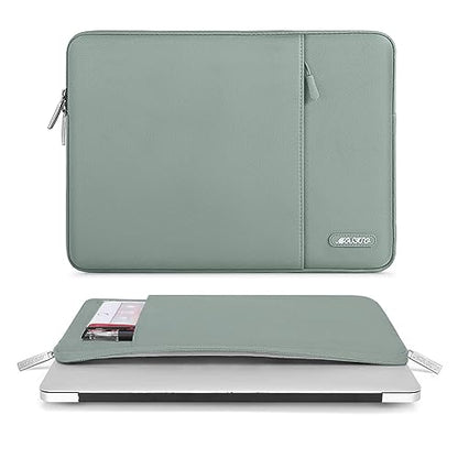 MOSISO Laptop Case 13.3 inch, 13-13.3 inch Laptop Sleeve Compatible with MacBook Air/Pro 13/Pro 14 M5 M4 M3 M2 M1, HP Dell ASUS Lenovo,Polyester Vertical Computer Sleeve Bag with Pocket, Antique Green - color: Antique Green, size: 13.3 inch