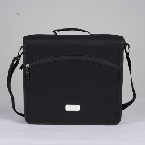 Sooez 2 inch Zipper Binder, 3 Ring School Binder with Shoulder Strap & Handle, 5-Tab Expanding File Folder, Multi-Pocket Organizer for Middle School Office Supplies, Black - color: Black
