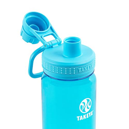 Takeya Tritan Sport Water Bottle with Spout Lid BPA-Free & Dishwasher-Safe Reusable with Lid Handle - Simple Leak-Proof Water Bottle 24 oz, Breezy Blue (Pack of 4) - color: Breezy Blue, size: 24 Ounces (Pack of 4)