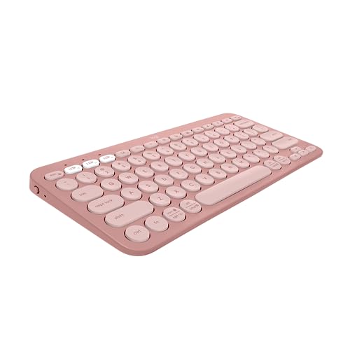 Logitech Pebble Keys 2 K380s, Multi-Device Bluetooth Wireless Keyboard with Customizable Shortcuts, Slim and Portable, Easy-Switch for Windows, macOS, iPadOS, Android, Chrome OS - Tonal Rose (Renewed)
