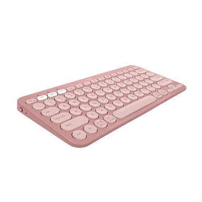 Logitech Pebble Keys 2 K380s, Multi-Device Bluetooth Wireless Keyboard with Customizable Shortcuts, Slim and Portable, Easy-Switch for Windows, macOS, iPadOS, Android, Chrome OS - Tonal Rose (Renewed)