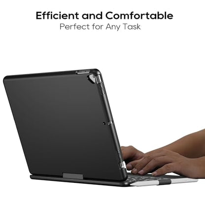edaiser Swivel Keyboard Case iPad 10.2" (9th 8th 7th), Air 3rd Gen Black | 360 Degree Rotatable Protective Cover with Pencil Holder | Multi-Touch Trackpad, RGB Backlit | Flexible Adjustable View Angle - color: Black, size: iPad 10.2"(9th-7th)& Air 3rd 10.