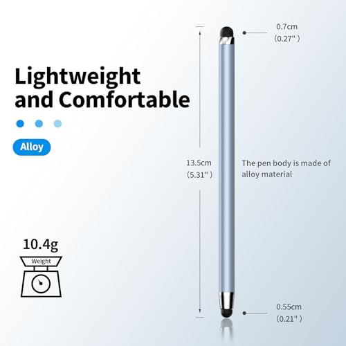 Stylus Pen for Touchscreen,5 PCS Stylus,2-in-1 High Sensitivity & Accuracy | Rubber tip,No Connection Required,Compatible with iPad, iPhone, Android, and Switch - color: Silver/Blue/Rose Gold/Purple/Light Green