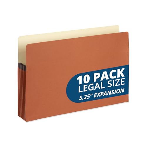 Blue Summit Supplies 10 Expanding File Pockets, Legal Size, 5.5" | 5.5 in expansion, straight tab, legal size, for documents, files, and bulk filing - size: 5.25"