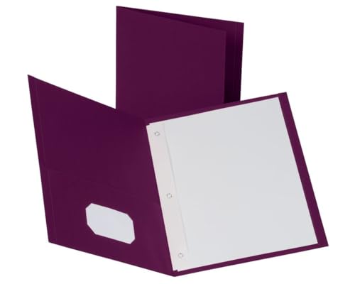 Oxford Two-Pocket Folders w/Fasteners, Burgundy, Letter Size, 25 per Box (57757) - color: Burgundy, size: 25 Count