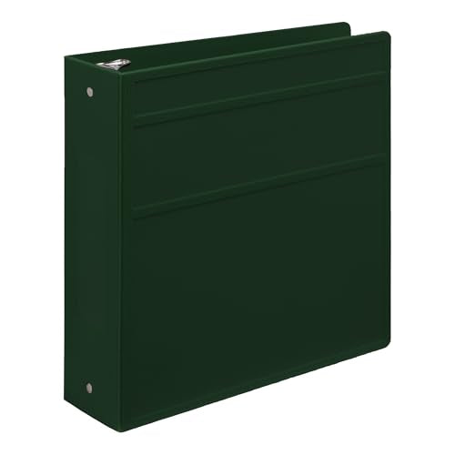 Carstens 3-Inch Heavy Duty 3-Ring Binder - Side Opening, Forest Green, Durable Plastic, Precision No-Gap Rings, Waterproof Cover, No Pockets, Holds 400 US Letter Sheets, BPA-Free Made in USA (1738-3R) - color: Hunter Green, size: Case of 14