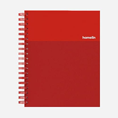 Hamelin, Spiral Notebook, 8x10in, College Ruled, Hardcover, 75shts/150 Pages, 1 Subject Notebook, RUBY Red - color: RUBY Red
