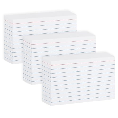 White 5x8 Index Cards Single Sided Ruled 300PCS Goefun | Flashcards, Notecards for Studying, Recipes, Memo Cards, Office, Supply, DIY, Presentation - color: white, size: 5x8-300 pack