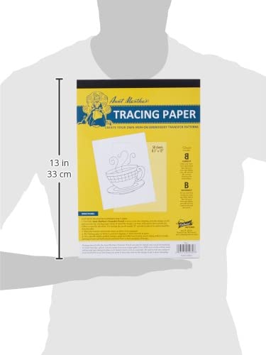 Aunt Martha's 8.5-Inch by 12-Inch Tracing Paper, 50-Sheet (Pack of 2) - size: 9-x-12-Inch (Pack of 2)