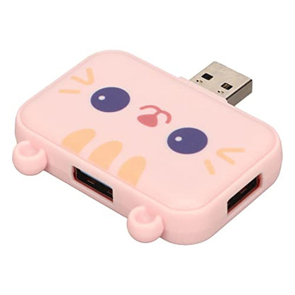 3 in 1 Cute USB Hub, USB A to USB3.0 and USB2.0X 2 Adapter, 5Gbps Multiport USB Docking Station, USB Data Splitter, for Laptop and PC, Girls Student Gift ()